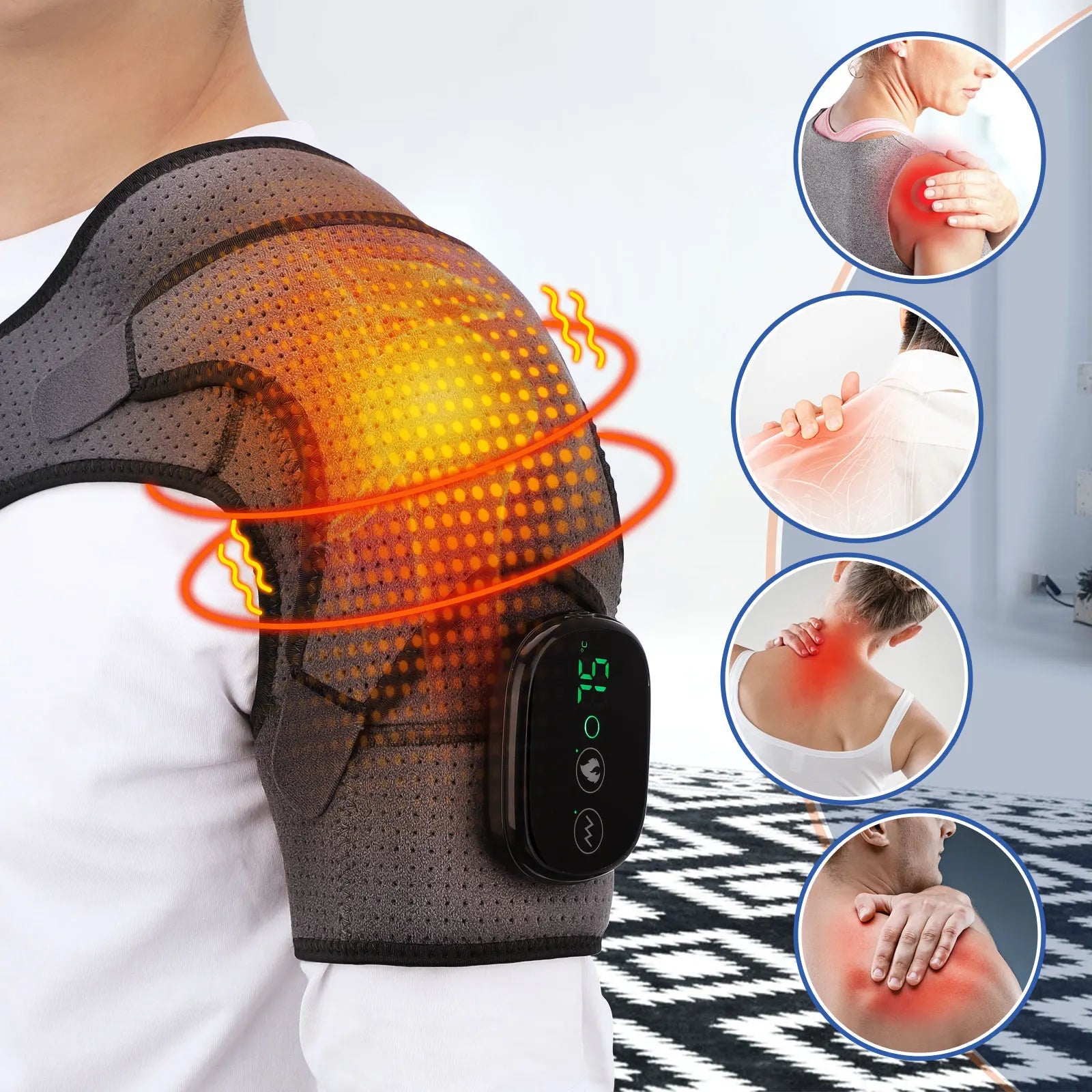 VitalEase Shoulder Wrap worn on shoulder - comfortable adjustable velcro fit