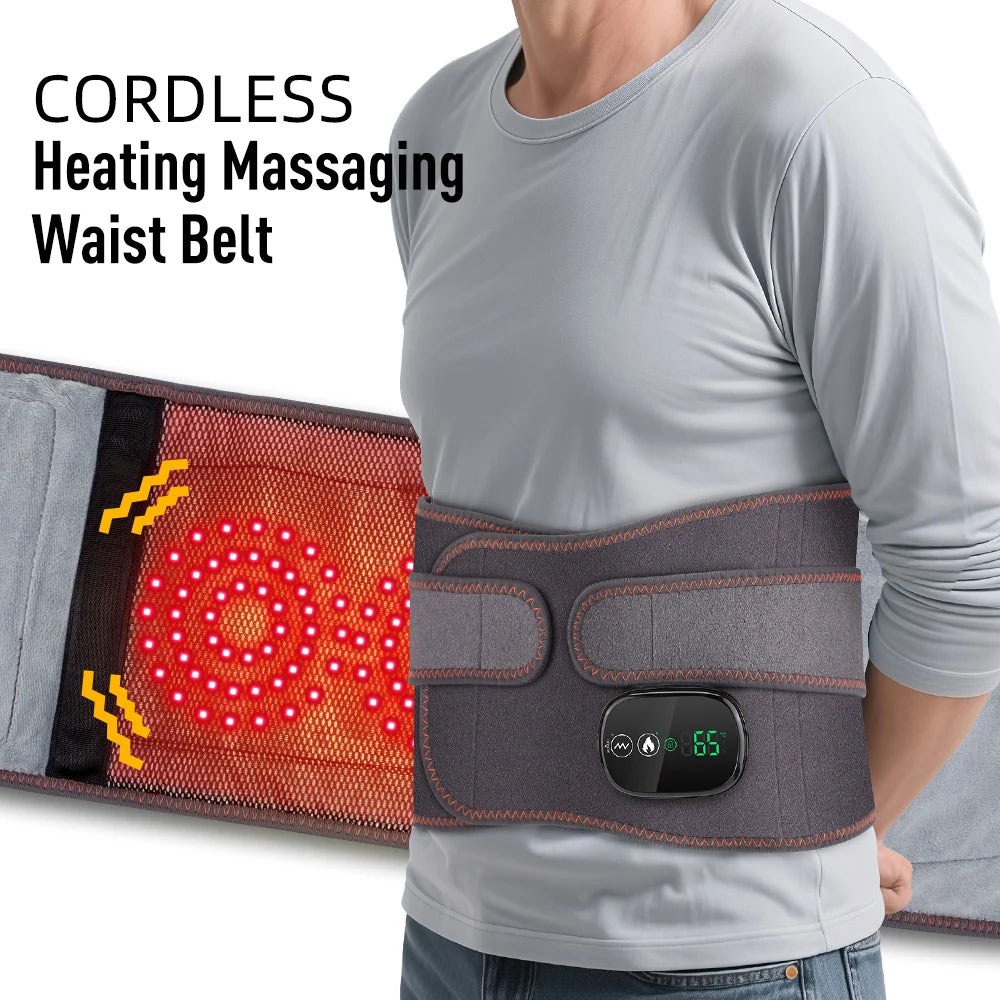 VitalEase Infrared Lumbar Belt - adjustable fit wrapping lower back 28-48 inch waist
